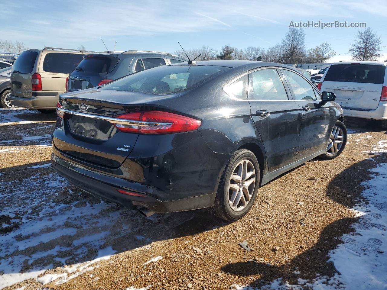 2018 Ford Fusion Se Black vin: 3FA6P0HD3JR199940