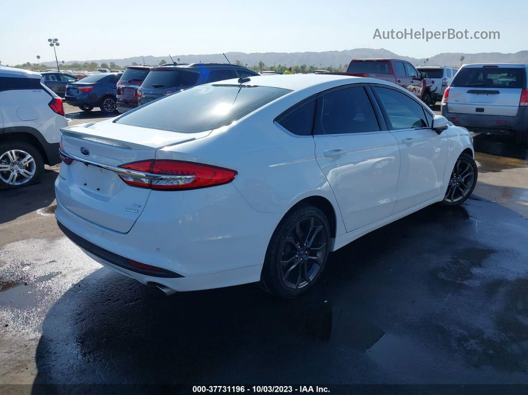 2018 Ford Fusion Se White vin: 3FA6P0HD3JR253558