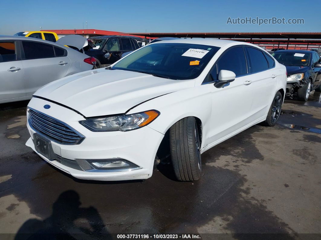 2018 Ford Fusion Se White vin: 3FA6P0HD3JR253558