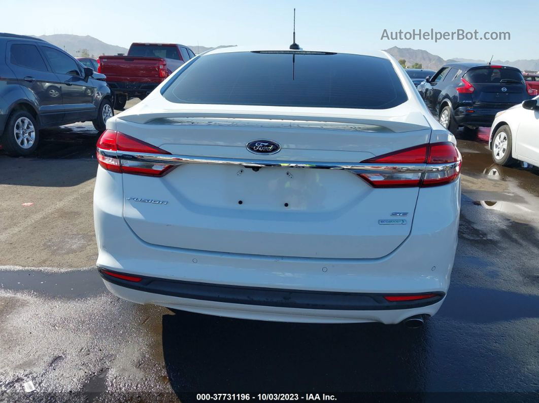 2018 Ford Fusion Se White vin: 3FA6P0HD3JR253558