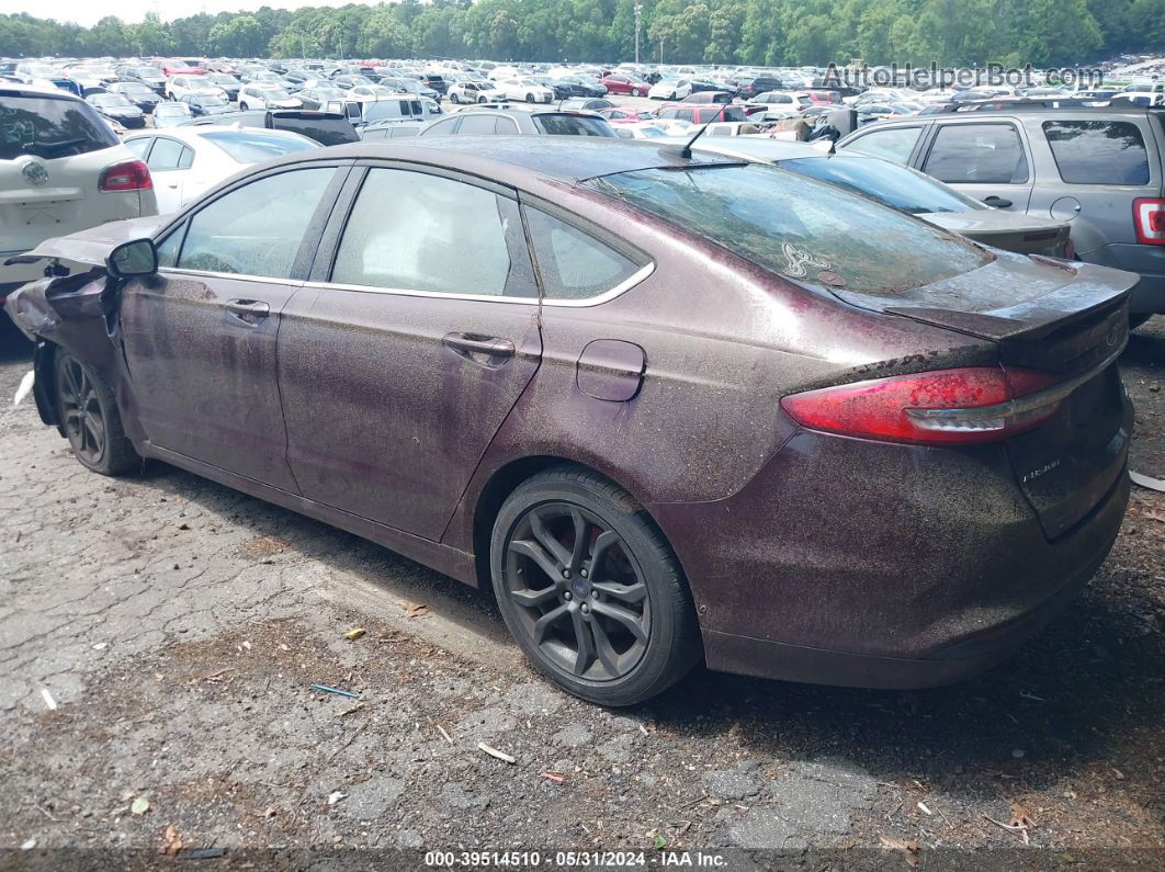 2018 Ford Fusion Se Maroon vin: 3FA6P0HD3JR265418