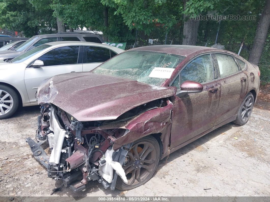 2018 Ford Fusion Se Maroon vin: 3FA6P0HD3JR265418