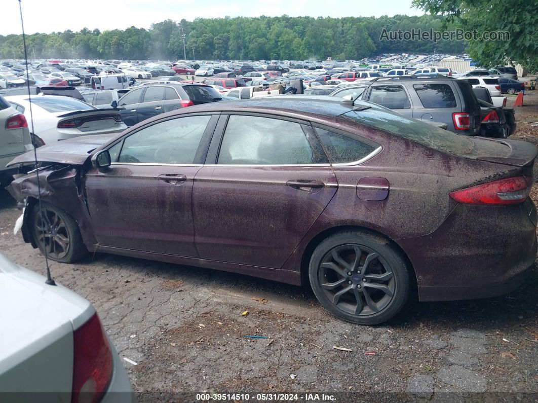 2018 Ford Fusion Se Maroon vin: 3FA6P0HD3JR265418