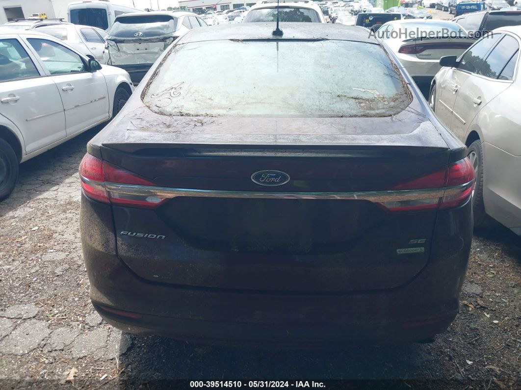 2018 Ford Fusion Se Maroon vin: 3FA6P0HD3JR265418