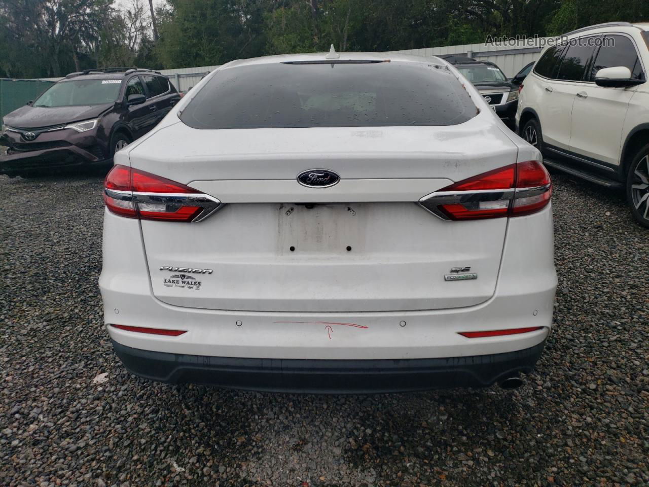 2019 Ford Fusion Se Белый vin: 3FA6P0HD3KR116301
