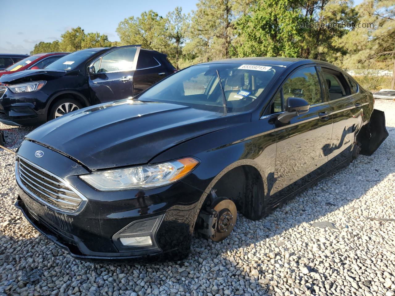 2019 Ford Fusion Se Black vin: 3FA6P0HD3KR132546