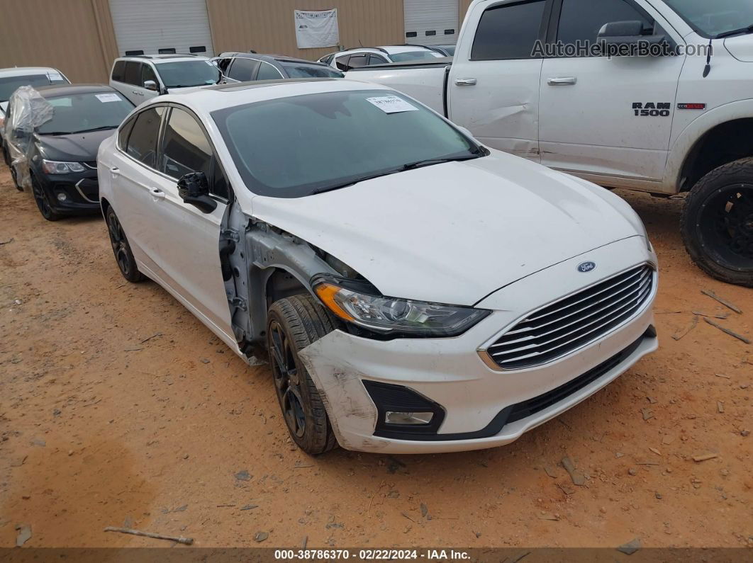 2019 Ford Fusion Se White vin: 3FA6P0HD3KR160542