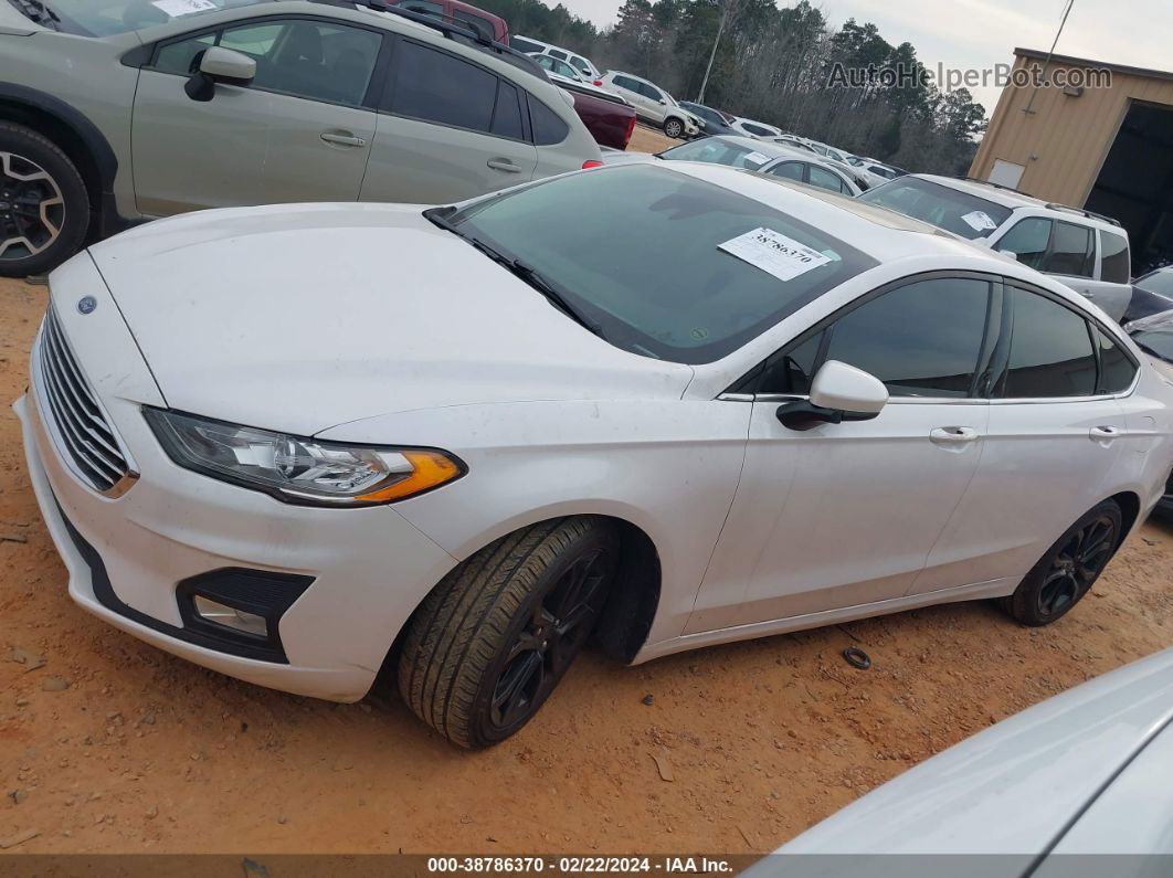 2019 Ford Fusion Se White vin: 3FA6P0HD3KR160542