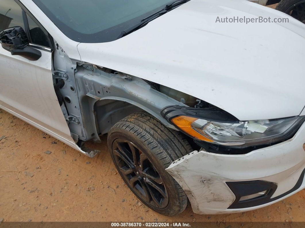 2019 Ford Fusion Se White vin: 3FA6P0HD3KR160542