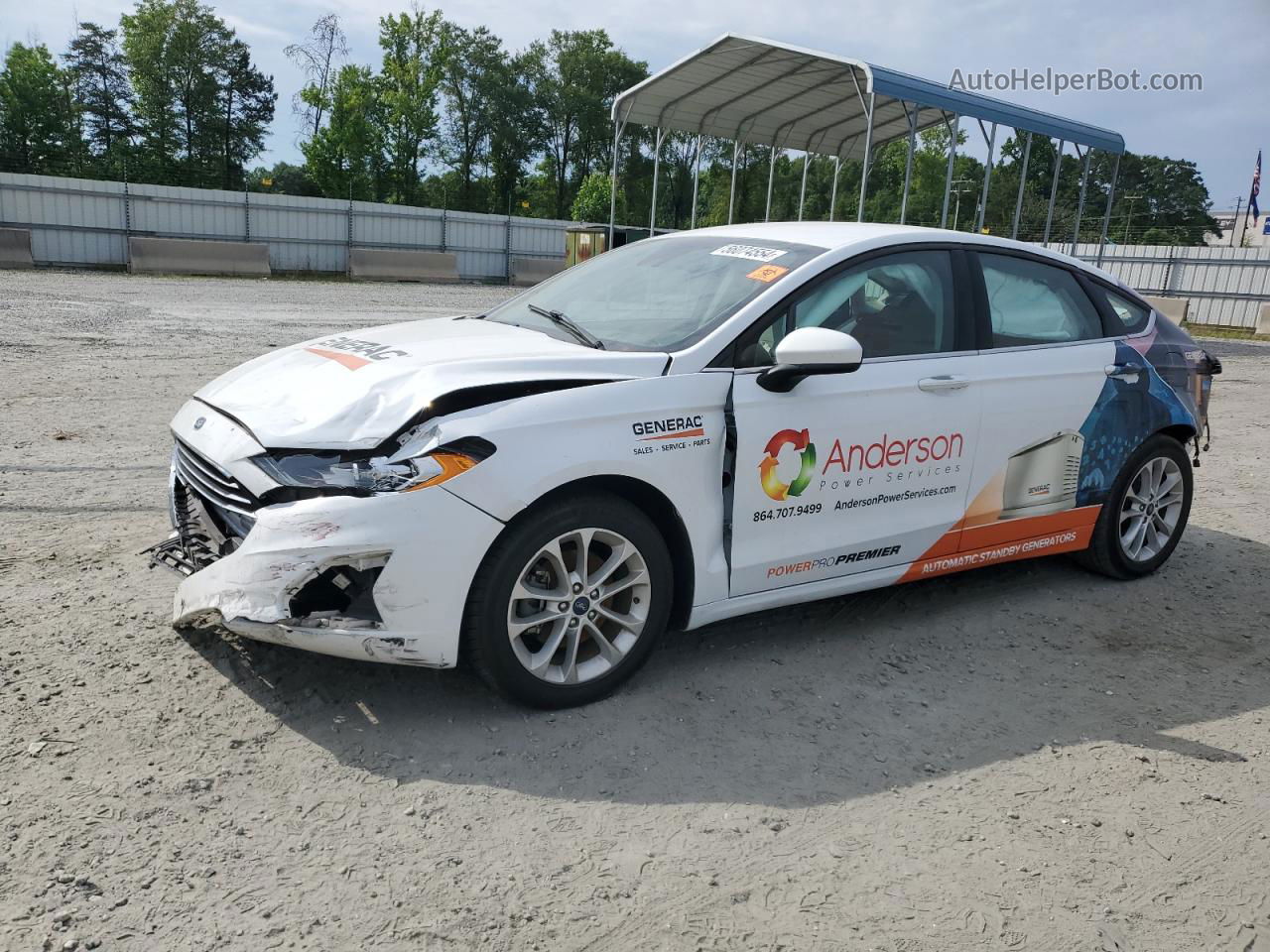 2019 Ford Fusion Se White vin: 3FA6P0HD3KR186431