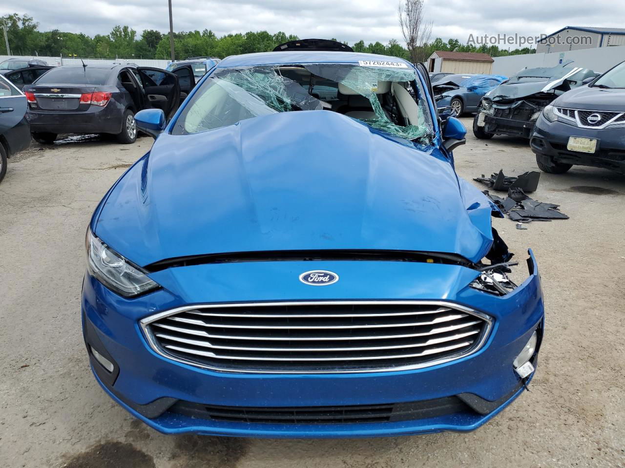 2019 Ford Fusion Se Blue vin: 3FA6P0HD3KR231142