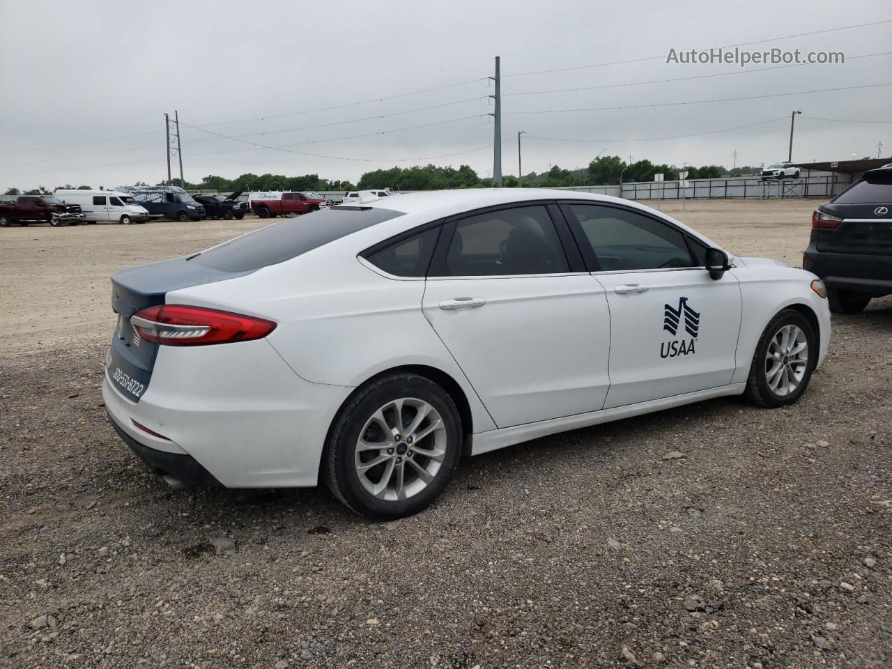 2019 Ford Fusion Se White vin: 3FA6P0HD3KR238964