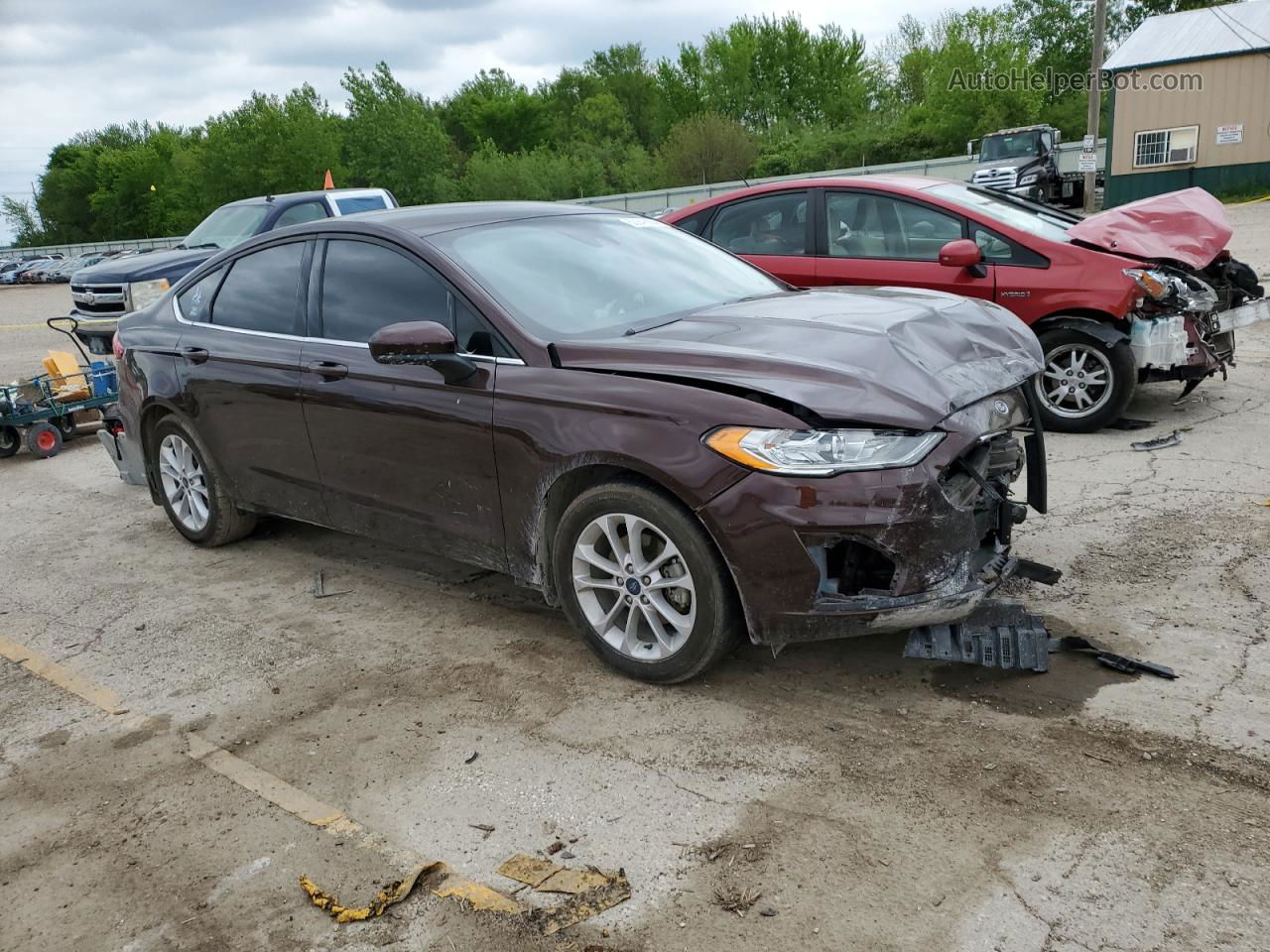 2019 Ford Fusion Se Burgundy vin: 3FA6P0HD3KR251567