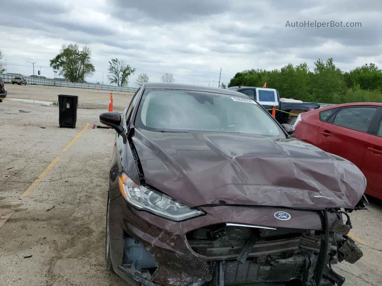 2019 Ford Fusion Se Burgundy vin: 3FA6P0HD3KR251567