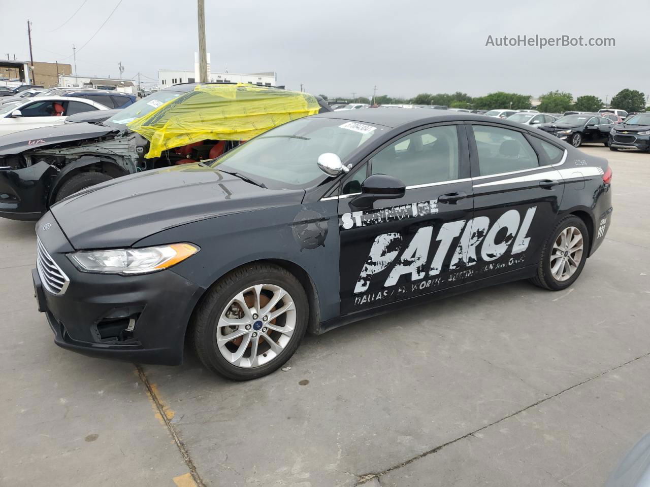 2020 Ford Fusion Se Черный vin: 3FA6P0HD3LR221681