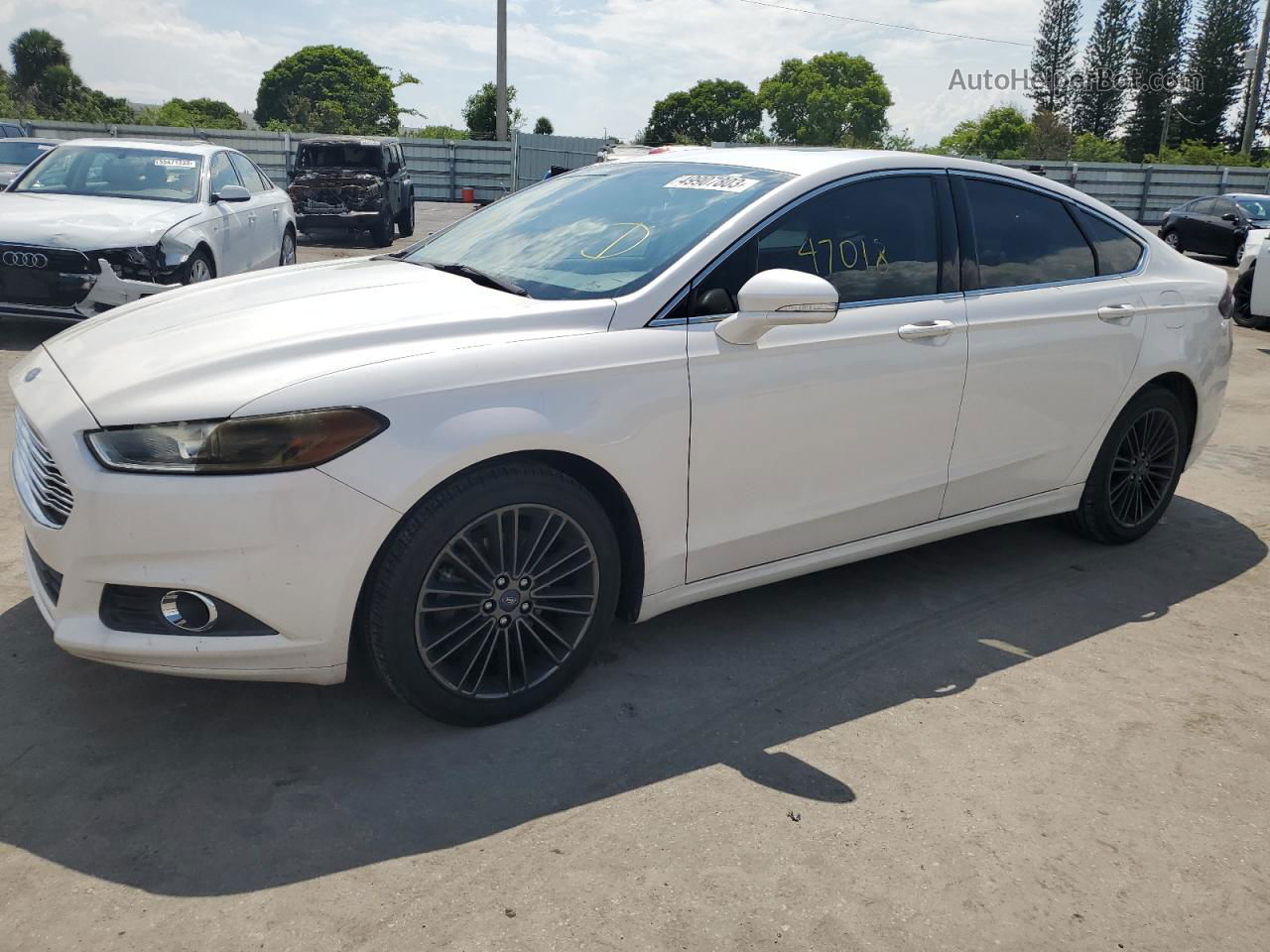 2014 Ford Fusion Se White vin: 3FA6P0HD4ER118739