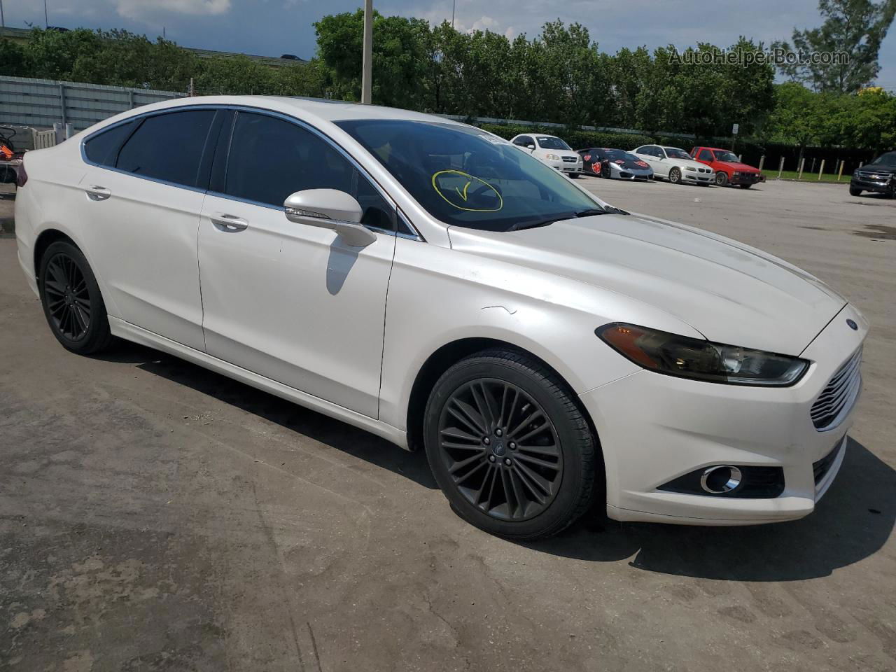 2014 Ford Fusion Se White vin: 3FA6P0HD4ER118739