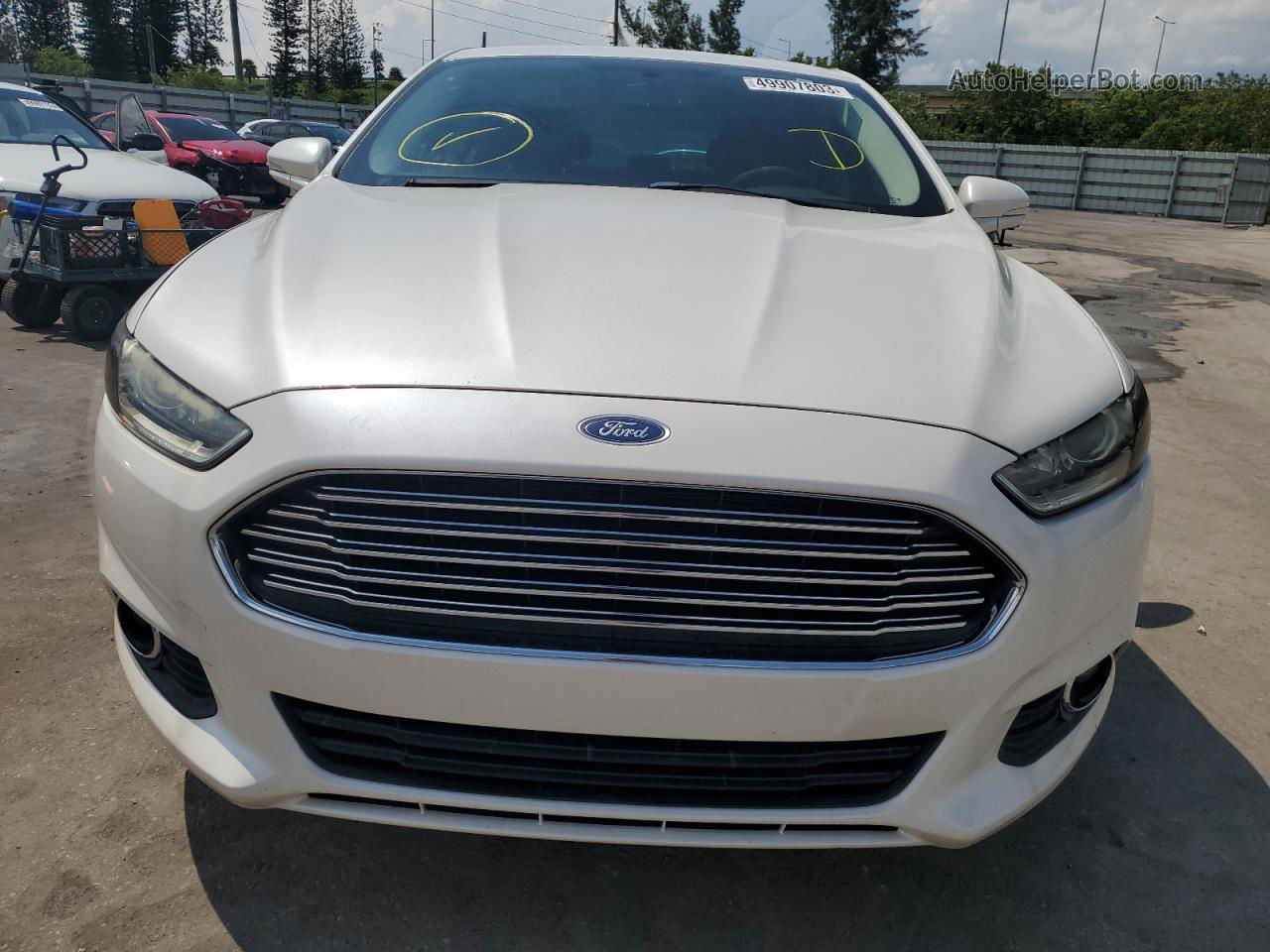 2014 Ford Fusion Se White vin: 3FA6P0HD4ER118739