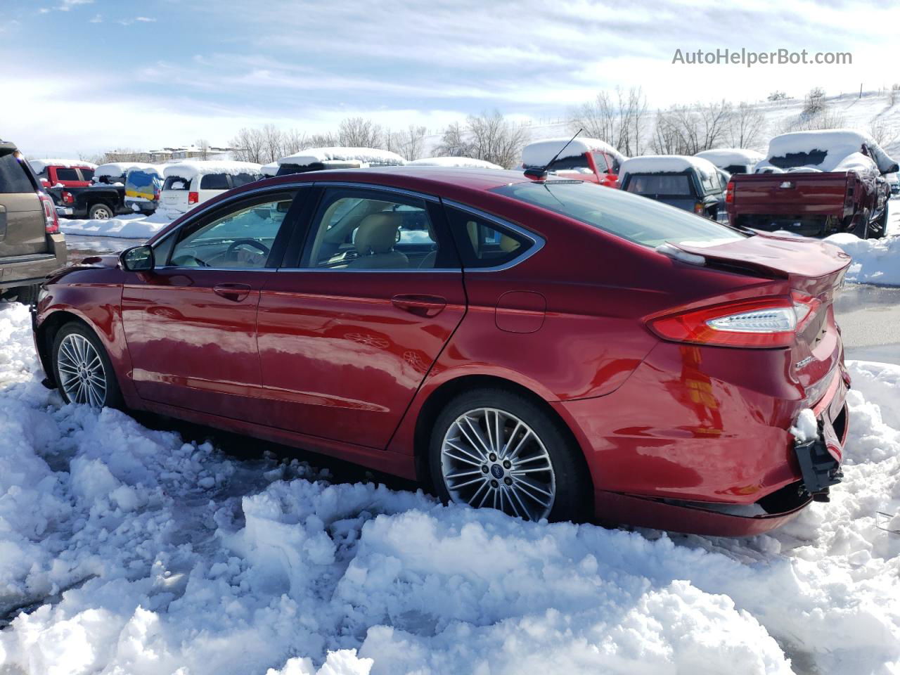 2014 Ford Fusion Se Red vin: 3FA6P0HD4ER391177