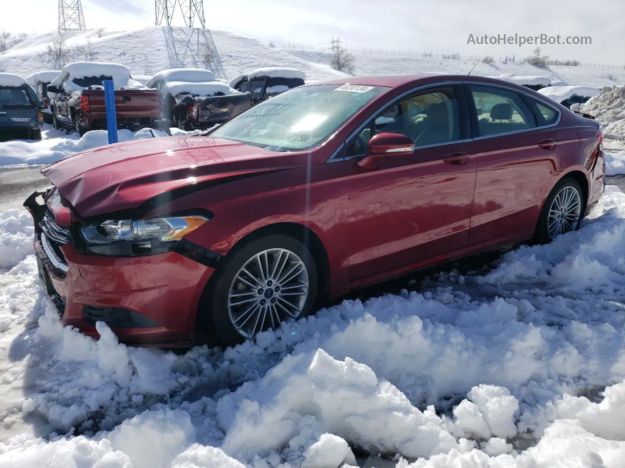 2014 Ford Fusion Se Red vin: 3FA6P0HD4ER391177