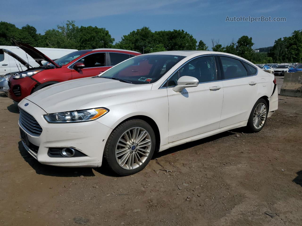 2016 Ford Fusion Se White vin: 3FA6P0HD4GR393482