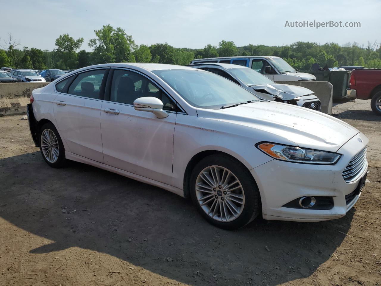 2016 Ford Fusion Se White vin: 3FA6P0HD4GR393482