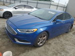 2018 Ford Fusion Se Blue vin: 3FA6P0HD4JR104172