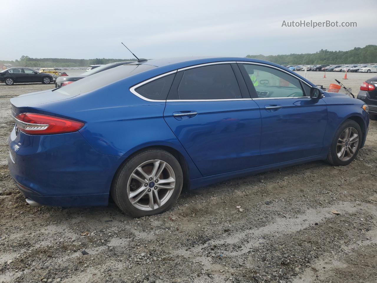 2018 Ford Fusion Se Blue vin: 3FA6P0HD4JR104172