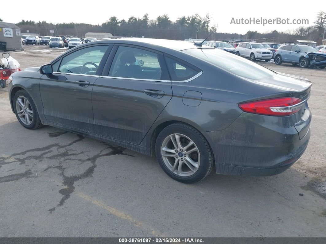 2018 Ford Fusion Se Gray vin: 3FA6P0HD4JR135244