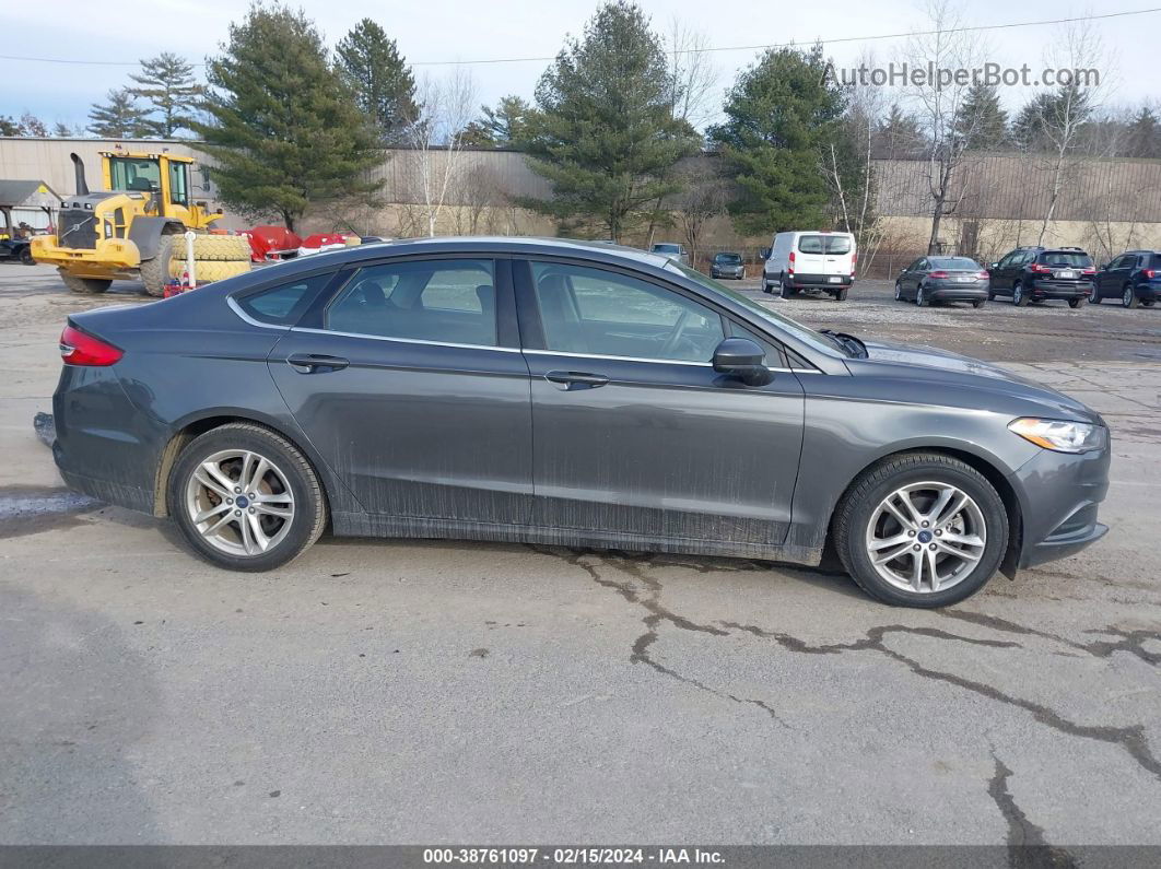 2018 Ford Fusion Se Gray vin: 3FA6P0HD4JR135244