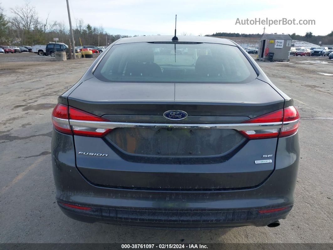 2018 Ford Fusion Se Gray vin: 3FA6P0HD4JR135244