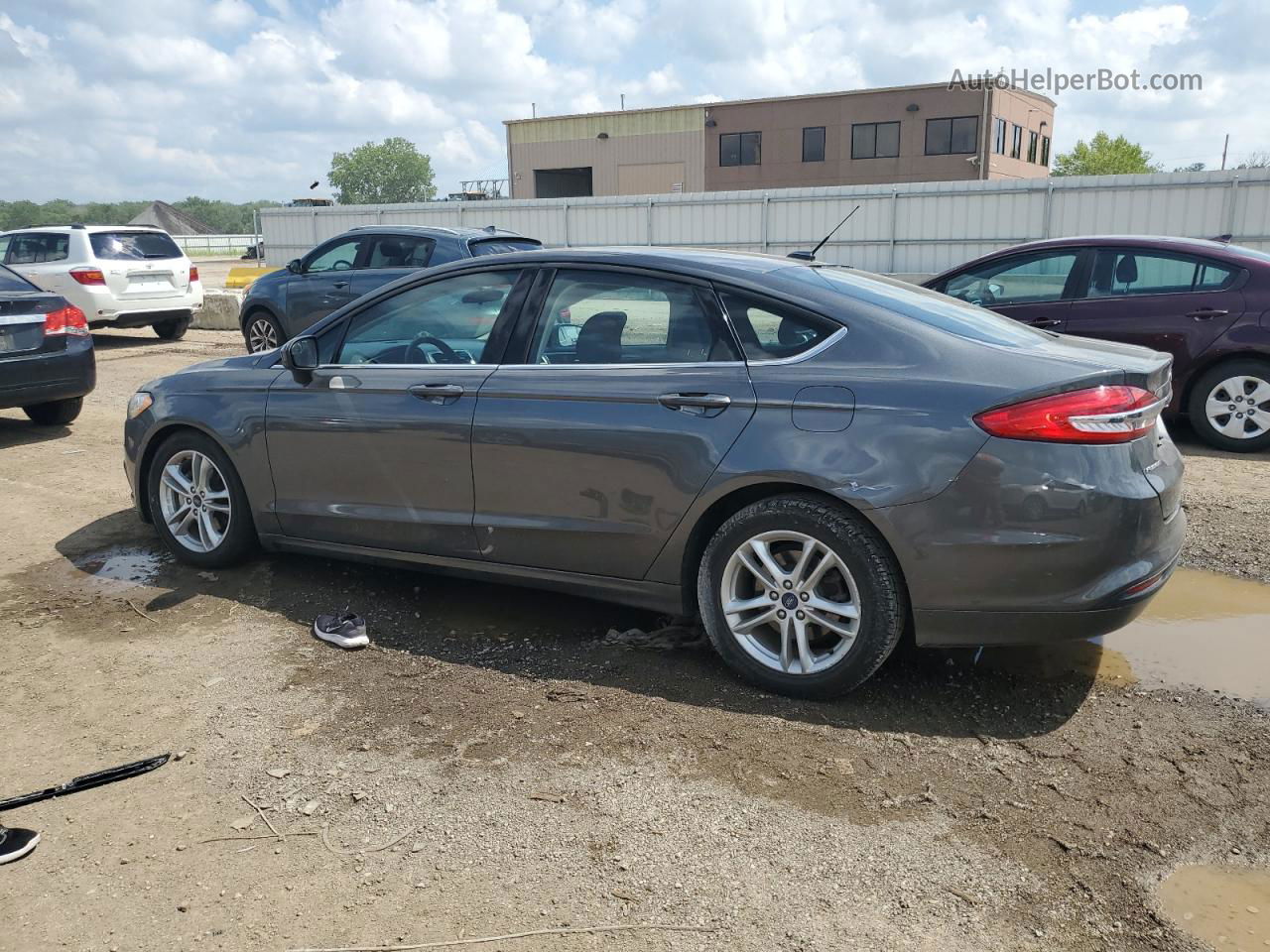 2018 Ford Fusion Se Gray vin: 3FA6P0HD4JR135504