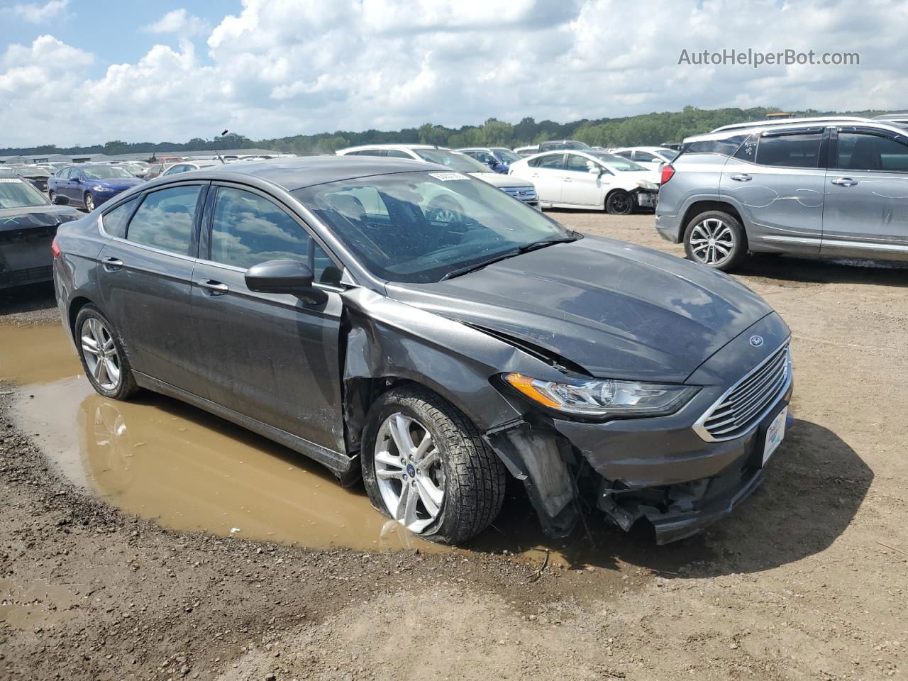 2018 Ford Fusion Se Серый vin: 3FA6P0HD4JR135504