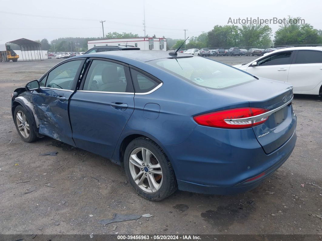 2018 Ford Fusion Se Синий vin: 3FA6P0HD4JR195914