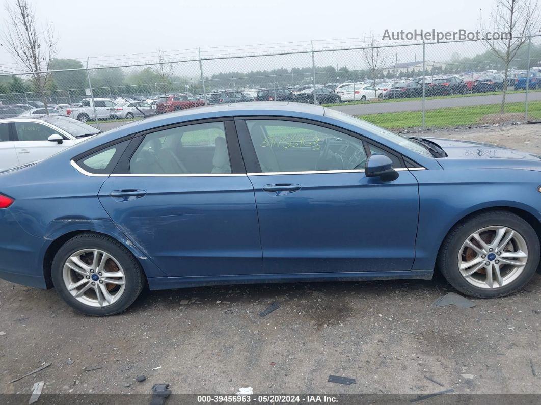 2018 Ford Fusion Se Синий vin: 3FA6P0HD4JR195914