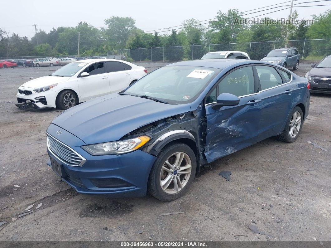 2018 Ford Fusion Se Blue vin: 3FA6P0HD4JR195914