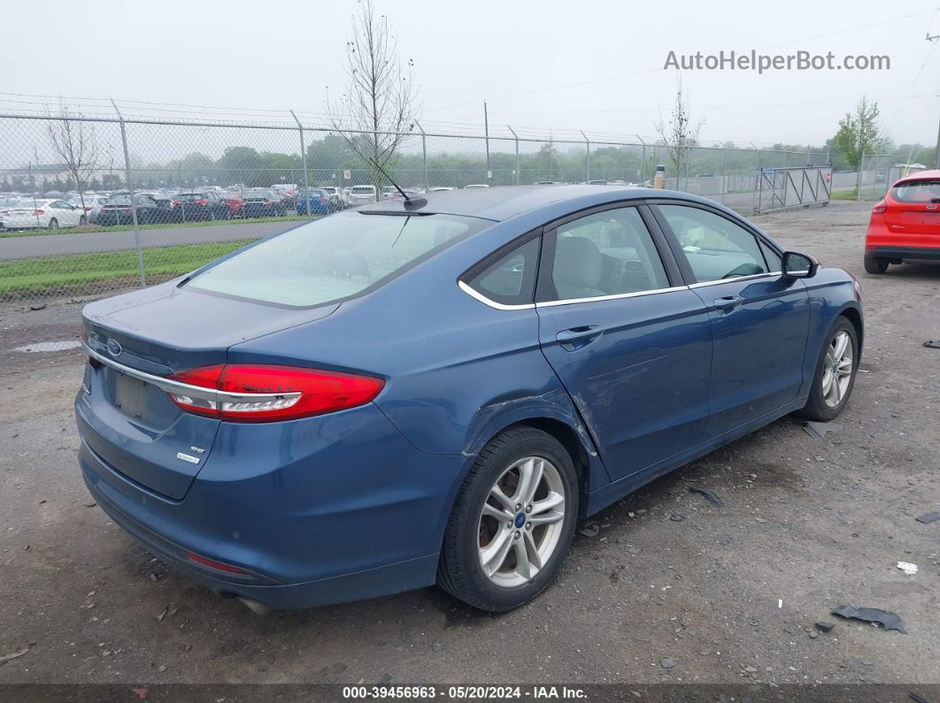 2018 Ford Fusion Se Синий vin: 3FA6P0HD4JR195914