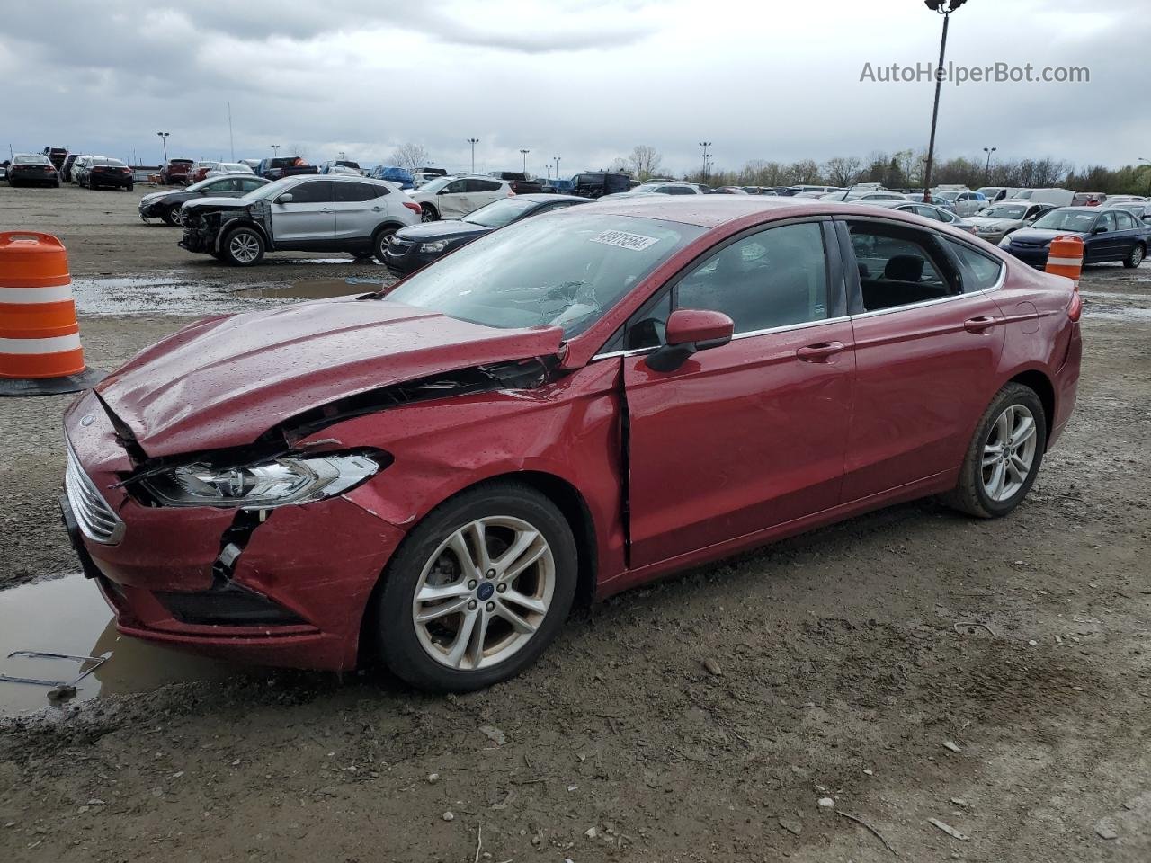 2018 Ford Fusion Se Red vin: 3FA6P0HD4JR217278
