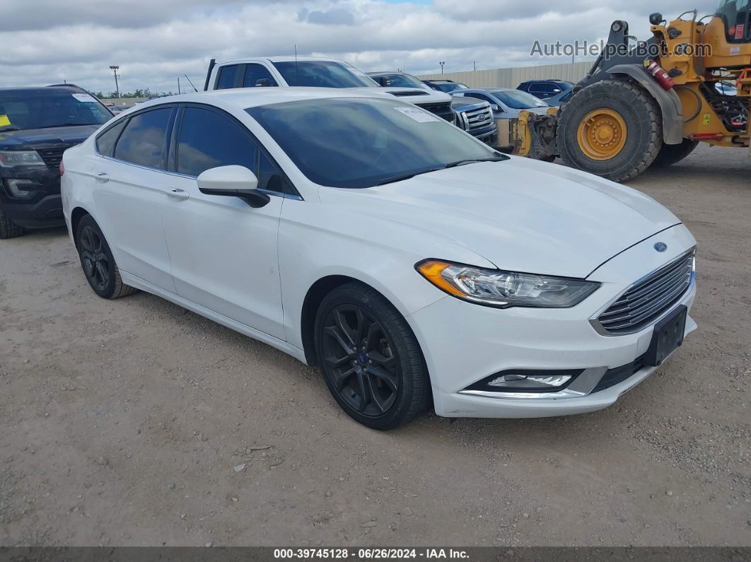 2018 Ford Fusion Se White vin: 3FA6P0HD4JR218057