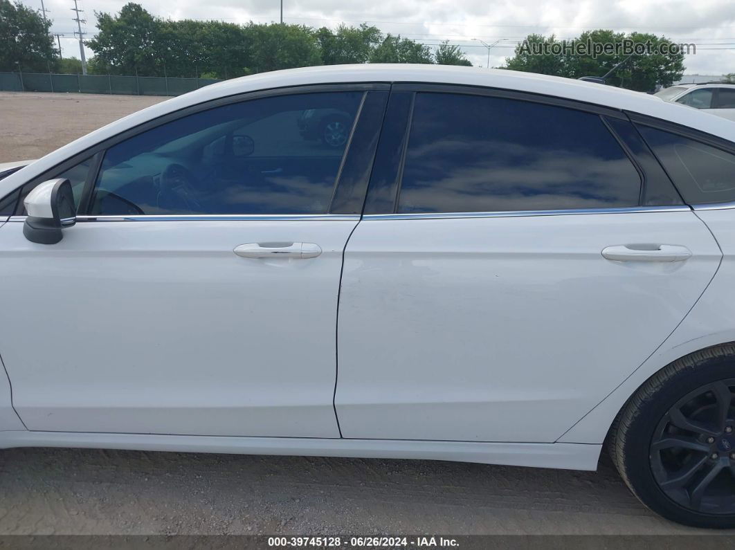 2018 Ford Fusion Se White vin: 3FA6P0HD4JR218057