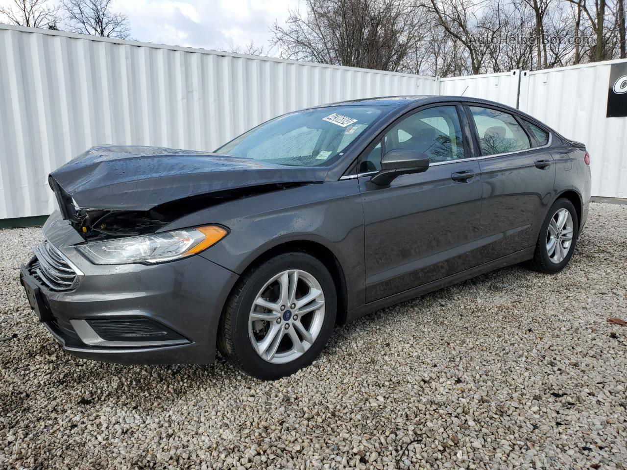 2018 Ford Fusion Se Gray vin: 3FA6P0HD4JR228247