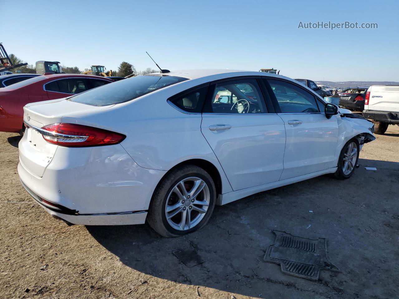 2018 Ford Fusion Se White vin: 3FA6P0HD4JR228507