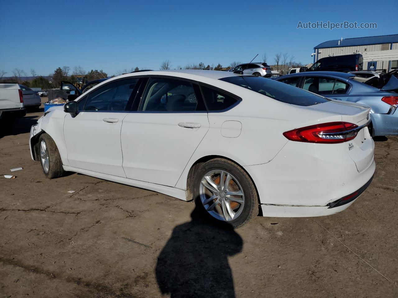 2018 Ford Fusion Se White vin: 3FA6P0HD4JR228507