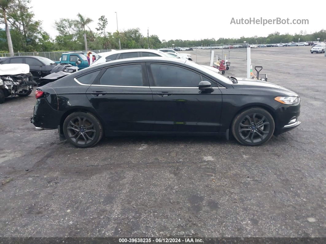 2018 Ford Fusion Se Black vin: 3FA6P0HD4JR244867