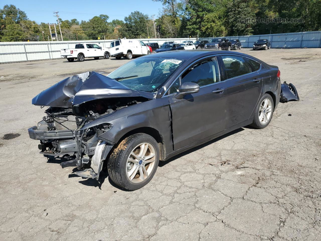 2018 Ford Fusion Se Gray vin: 3FA6P0HD4JR272779