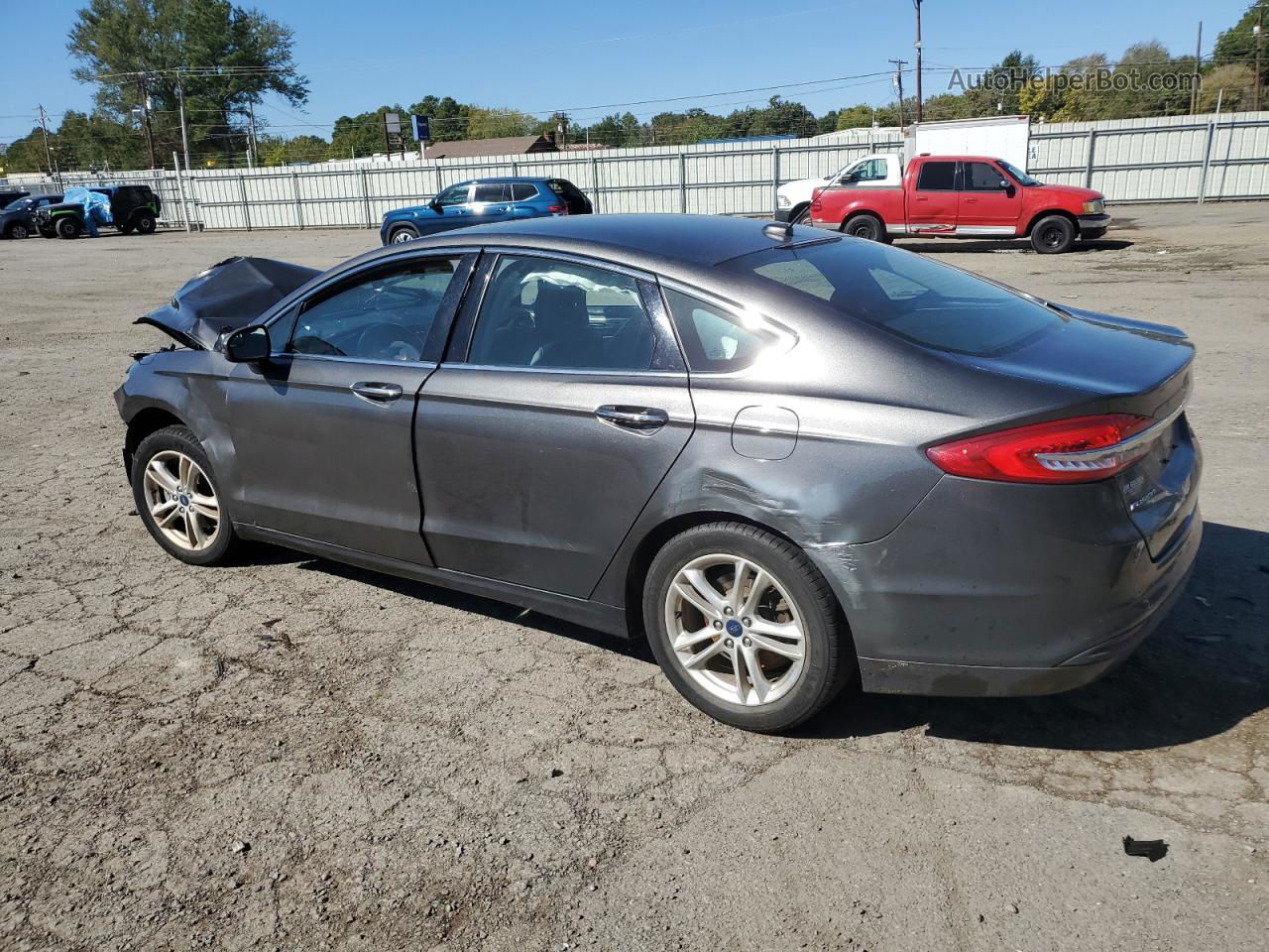 2018 Ford Fusion Se Gray vin: 3FA6P0HD4JR272779