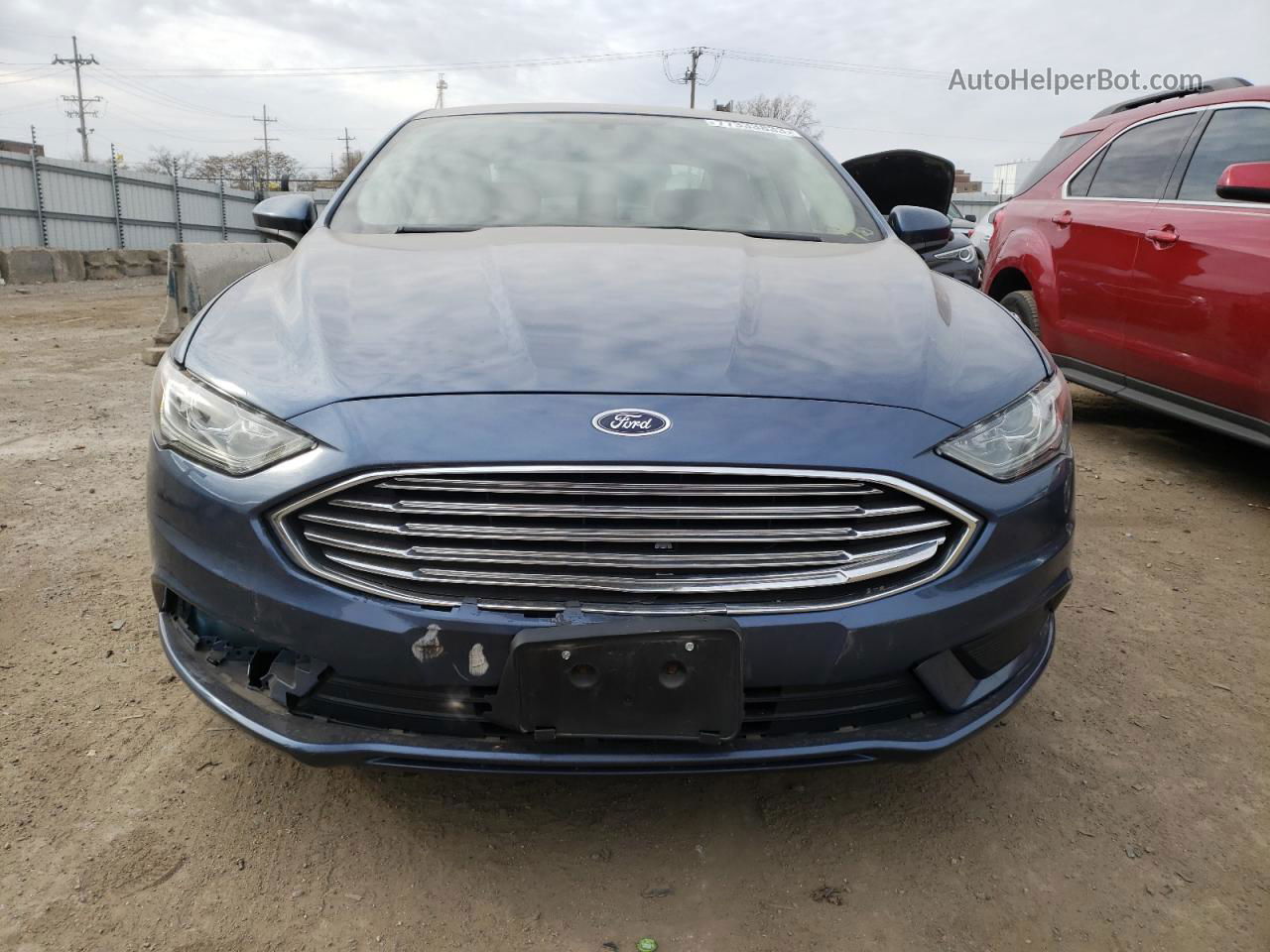 2018 Ford Fusion Se Blue vin: 3FA6P0HD4JR283829