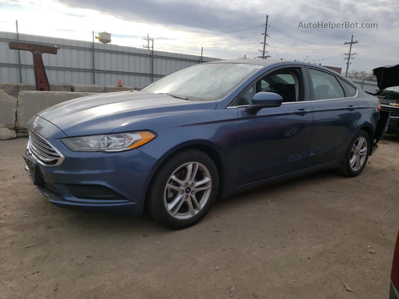 2018 Ford Fusion Se Blue vin: 3FA6P0HD4JR283829