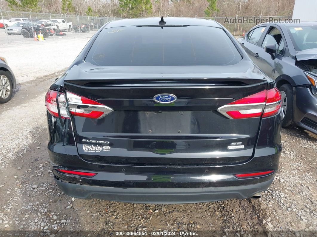 2019 Ford Fusion Se Black vin: 3FA6P0HD4KR146813