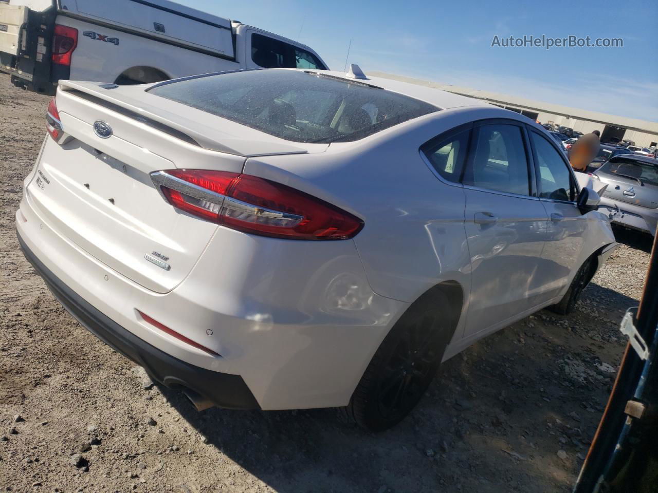 2019 Ford Fusion Se White vin: 3FA6P0HD4KR228816